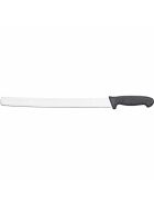 Confectioners knife with serrated edge, black handle, blade length 36 cm