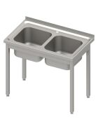Sink table without base 1000x600x850 mm, with two basins with upstand, self-assembly