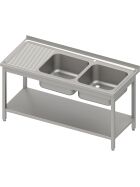 Sink table with base 1400x600x850 mm, with two basins on the right, with upstand, self-assembly