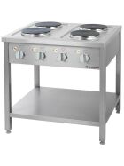 700 series electric stove - 4 plates, 2.6 kW each, 800 x 700 x 850 mm (WxDxH)