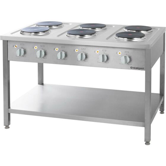 700 series electric cooker - 6 plates, 2.6 kW each, 1200 x 700 x 850
