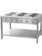 700 series electric cooker - 6 plates, 2.6 kW each, 1200 x 700 x 850