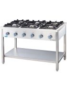 Gasherd Serie 700, 6-Brenner (3,5+2x5+2x7+9), G20, 1200x700x850 mm (BxTxH)