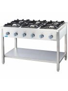 Gas stove series 700 - G20, 6 burners (3.5 + 2x5 + 2x7 + 9), 1200 x 700 x 850 mm (WxDxH)