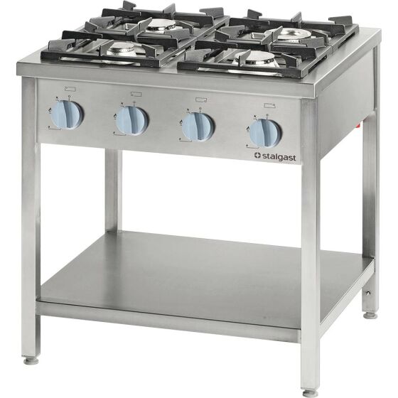 900 series gas stove - 4 burners (3.5 + 2x5 + 7), 20.5 kW, G20, 900 x 900 x 850 mm (WxDxH)