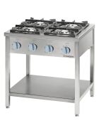 900 series gas stove - 4 burners (3.5 + 2x5 + 7), 20.5 kW, G20, 900 x 900 x 850 mm (WxDxH)