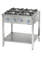 Gasherd Serie 900, 4-Brenner (2x5+2x7), G20, 900x900x850 (BxTxH)