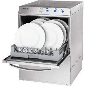 Universal dishwasher including rinse aid dosing pump,...