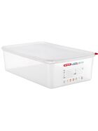 ARAVEN gastronorm container with lid, polypropylene, GN 1/1 (150 mm)