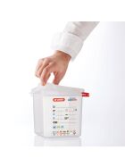 ARAVEN gastronorm container with lid, polypropylene, GN 1/6 (150 mm)
