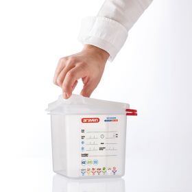 ARAVEN gastronorm container with lid, polypropylene, GN 2/3 (200 mm)