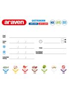 ARAVEN gastronorm container with lid, polypropylene, GN 2/3 (200 mm)