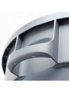 Round waste container, gray, 80 liters