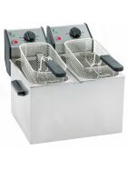 ROLLER GRILL deep fryer with two basins, 2 x 5 liters, dimensions 390 x 425 x 320 mm (WxDxH)