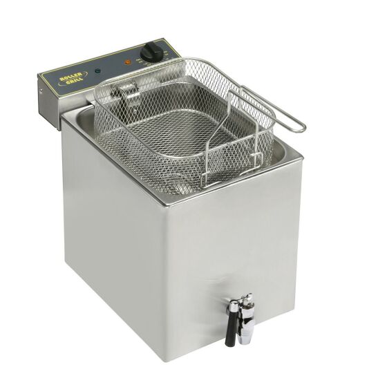 ROLLER GRILL deep fryer with drain tap, 12 liters, dimensions 350 x 470 x 350 mm (WxDxH)