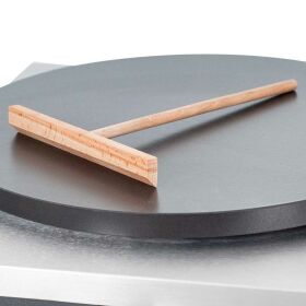 Crepe maker with ceramic-coated cast iron plate