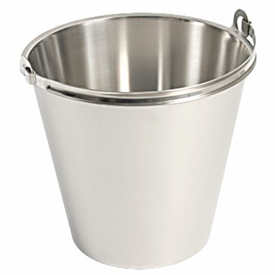 Stainless steel bucket PREMIUM, without floor tires, with graduations, 12 liters