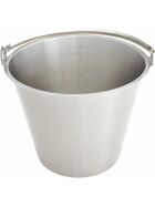 Stainless steel bucket, without bottom tires, with graduations, 7 liters