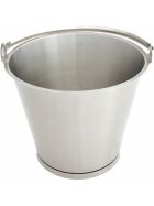 Stainless steel bucket, with bottom hoop, graduated, stackable, 12 liters