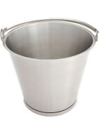 Stainless steel bucket, with bottom hoop, graduated, stackable, 15 liters