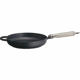 Cast iron frying pan with stainless steel handle,...