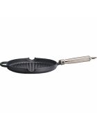Cast iron grill pan, round, with stainless steel handle, Ø 25 cm