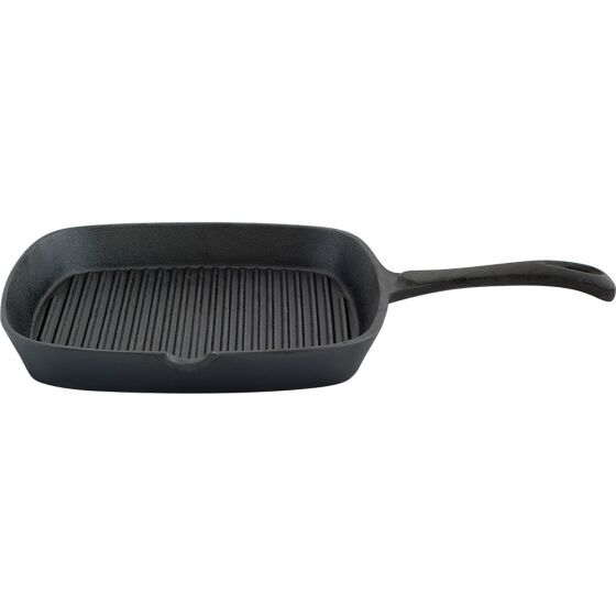 Cast iron grill pan, grooved, dimensions 23 x 23 cm