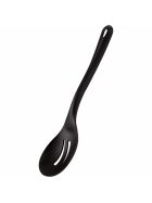 Perforated serving spoon, made of glass fiber reinforced material, black, length 35 cm