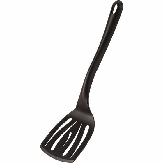 Slotted roast spatula, made of glass fiber reinforced material, black, length 30 cm