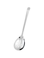 Serving spoon perforated, high-gloss polished, made from one piece, handle length 31 cm