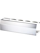 Sauce stand made of stainless steel, suitable for five bottles, 435 x 110 x 120 mm (WxDxH)