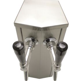 Trapezoidal dispensing column made of stainless steel 2-way