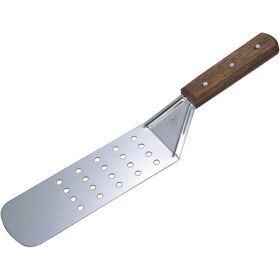 Roast spatula perforated with wooden handle, blade length...