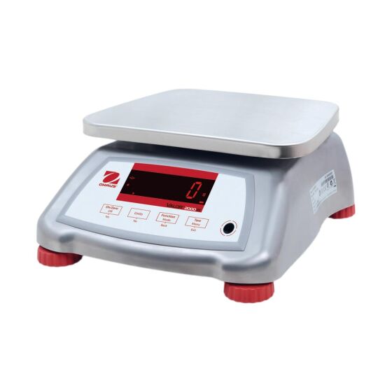 Kitchen scales waterproof, capacity 15 kg, division 2 g, dimensions 256 x 280 x 121 mm (WxDxH)