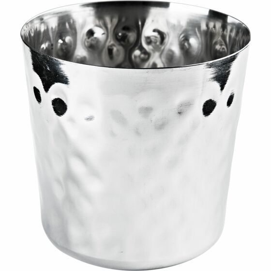 Stainless steel serving mug Ø 88 mm, height 85 mm, hammer finish