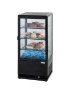 Refrigerated display case, 78 liters, black, dimensions 428 x 386 x 960 mm (WxDxH)