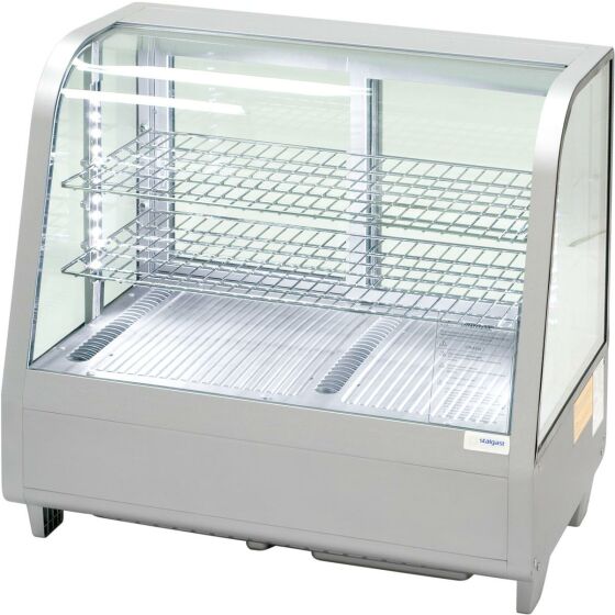 Cold counter with LED lighting, 100 liters, silver, dimensions 682 x 450 x 675 mm (WxDxH)