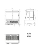 Auftisch-Kühlvitrine, 201 Liter, Abmessung 1008 x 413 x 940 mm (BxTxH)