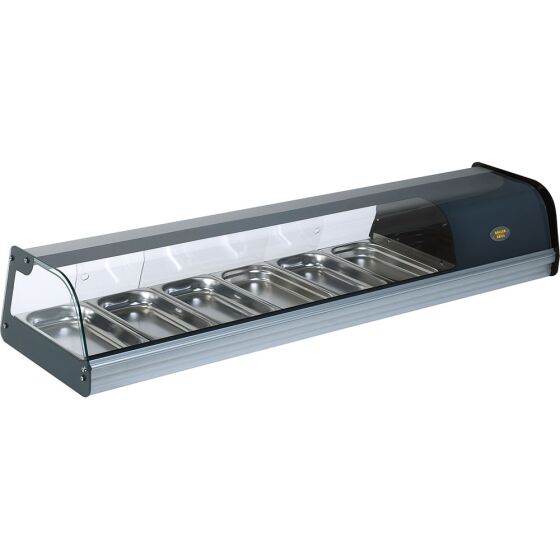 ROLLER GRILL presentation showcase, 360 liters, silver, dimensions 600 x 630 x 1850 mm (WxDxH)