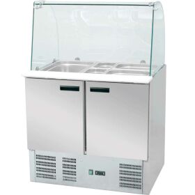 Saladette with glass top, with two doors, for 10 x GN 1/4...