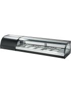 Sushi cooling display case for 4x GN1 / 3 (20 mm), dimensions 1200x390x290 mm (WxDxH)