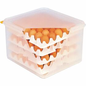 Egg box including eight egg trays