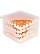 Egg box including eight egg trays