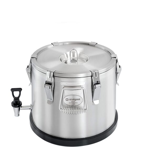 Thermal container made of stainless steel, 20 liters, with drain cock