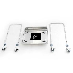 Serving trolley made of stainless steel, with three shelves, 860 x 540 x 920 mm (WxDxH)