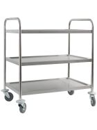 Serving trolley made of stainless steel, with three shelves, 860 x 540 x 920 mm (WxDxH)
