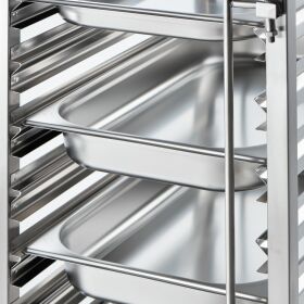 Tray trolley made of stainless steel, suitable for 14 x...