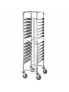 Tray trolley made of stainless steel, suitable for 14 x GN 1/1, 380 x 550 x 1735 mm (WxDxH)