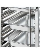 Tray trolley made of stainless steel, suitable for 14 x GN 1/1, 380 x 550 x 1735 mm (WxDxH)