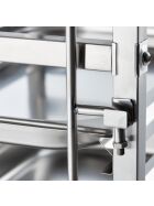 Tablettwagen aus Edelstahl, passend für 14 x GN 1/1, 380 x 550 x 1735 mm (BxTxH)